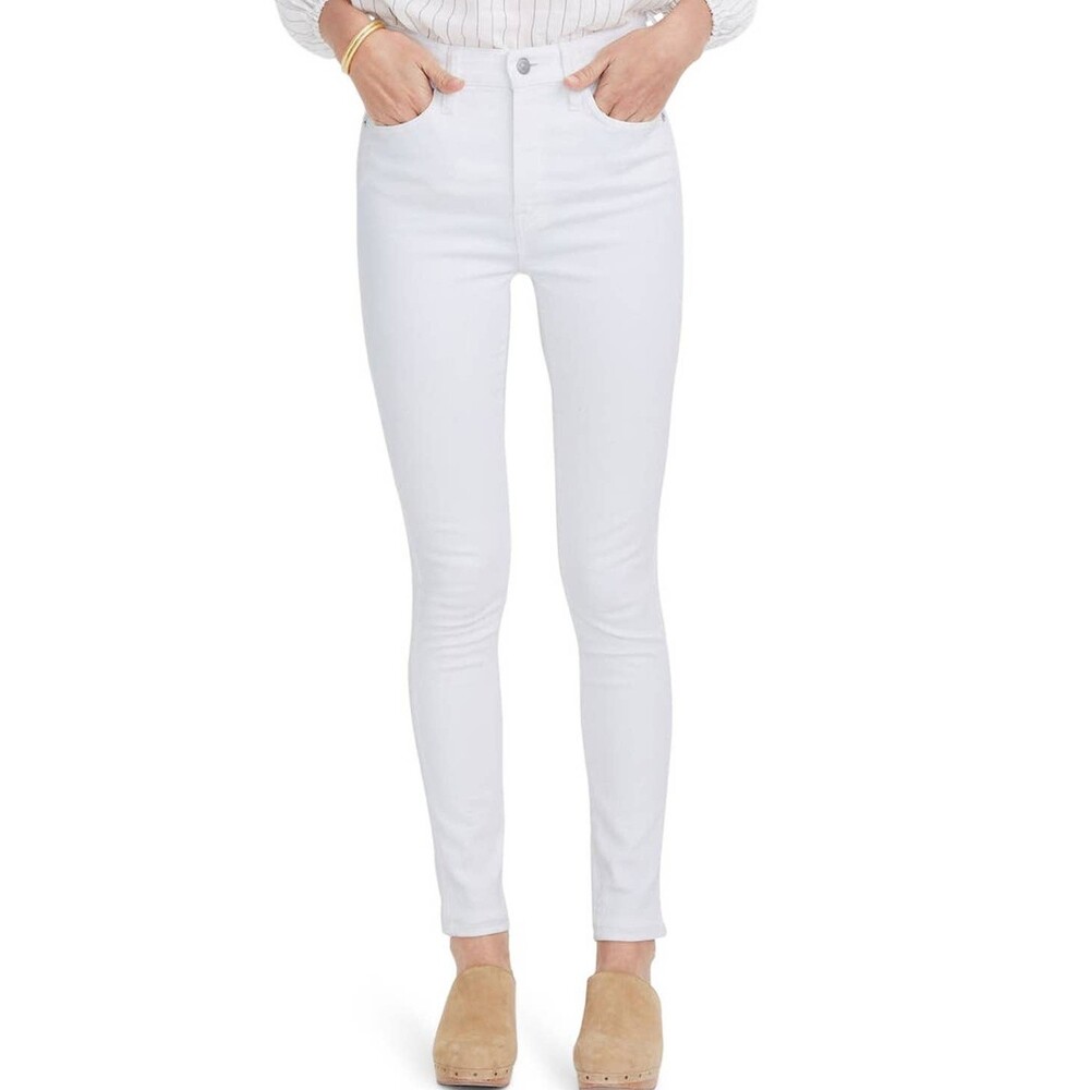 Madewell 10 Inch Skinny Ankle Jeans Size 28 High Waist Stretch White NWD B14